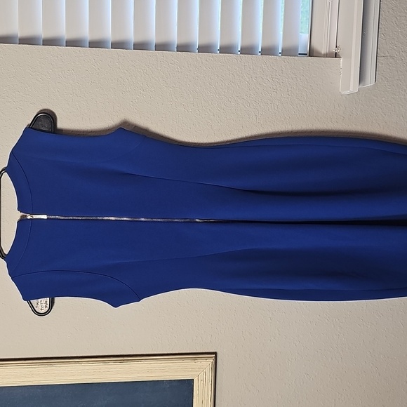Calvin Klein Royal Blue Cutout Midi Dress Size 2 - Picture 3 of 3